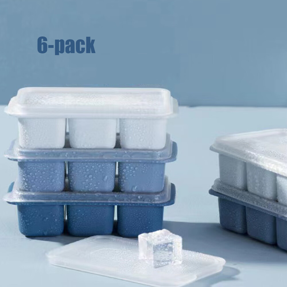 6Pack Ice Cubes Trays Mini Ice Ball Maker Square Ice Cube Moulds for