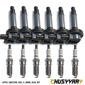 6 Pack Ignition Coil Spark Plug For 2007-2017 Ford Edge V6 3.5L UF553 UF595