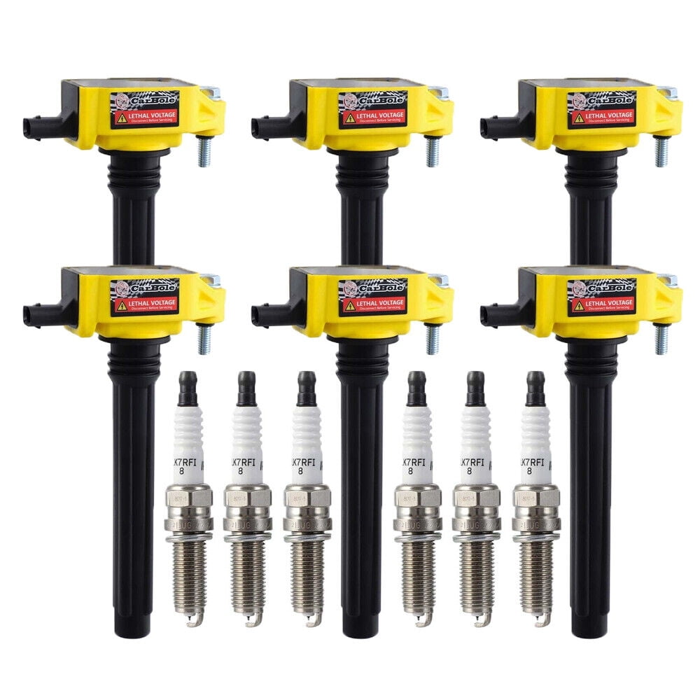 6 Pack Ignition Coils & Spark Plug UF648 for Dodge Grand Caravan Jeep
