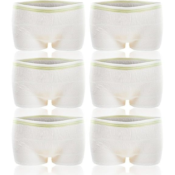 6 Pack Incontinence Pants, XL Fix Reusable Net Pant for Women and Men, Incontinence Net Knickers, Breathable Disposable Pants for Maternity Daily Travel (White)