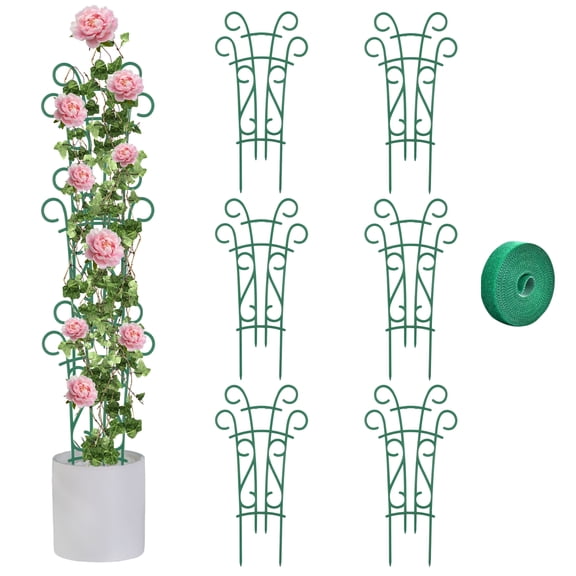 6 Pack Indoor Plant Trellis for Potted Plants, Stackable Garden Trellis for Climbing Plants Outdoor, Small Trellis for Houseplants Rose Hoya Pothos Plant Climber Support
