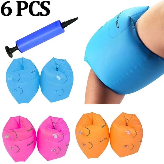 6 Pack Inflatable Arm Floaties,Swimming Arm Float Rings,PVC Inflatable Swim Arm Bands Sleeves