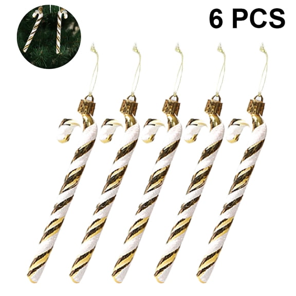 6 Pack Inflatable Pieces Candy Cane Stick Inflatable Candy Balloon Christmas Candy Cane for Christmas Fancy Decoration,Gold