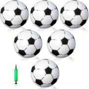 6 Pack Inflatable Soccer 16 Inch Blow up Beach Ball Large Sport Pool Ball with Pump for Adults Teens Gift Summer Outdoor Party Decorations