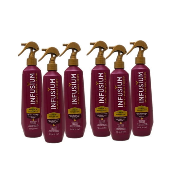 6 Pack - INFUSIUM LEAVE-IN TREATMENT Repair & Replenish, Nourish, Renew Spray with Niacinamide, Argan Oil, Ceramides, 11 FL OZ