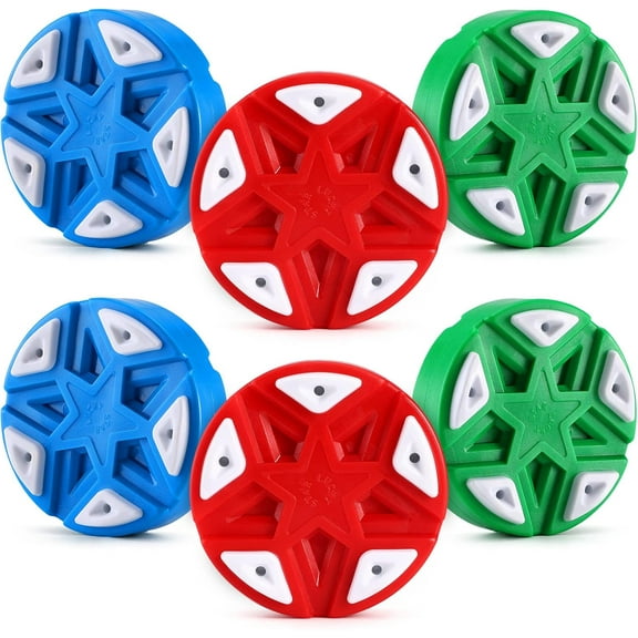 6 Pack Inline Roller Hockey Pucks for Indoor Outdoor Hockey, Street Hockey Pucks Driveway Hockey Puck Multifunctional Hockey Balls Off-ice Training Pucks for Controlled Passing & Shooting