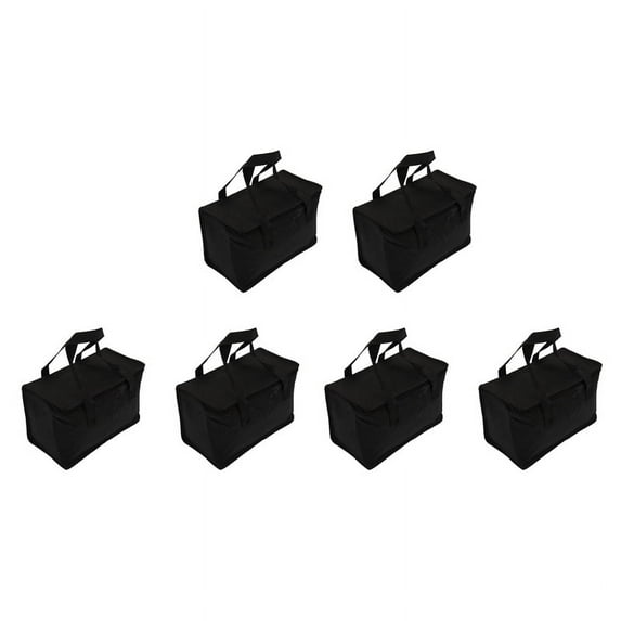 6 Pack Insulated Grocery Bag: Heavy Duty Foldable Shopping Storage Zipper Tote Bag for Hot, Travel, Picnic