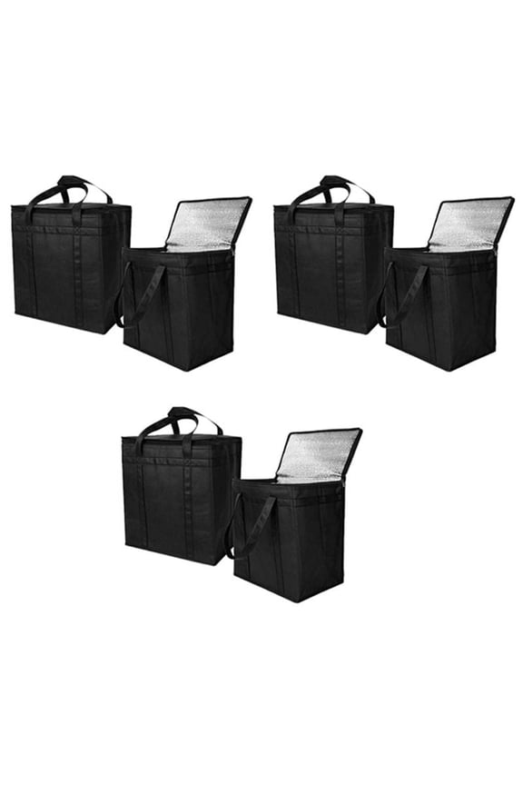 6 Pack Insulated Reusable Grocery Bag Food Delivery Bag with Dual Zipper