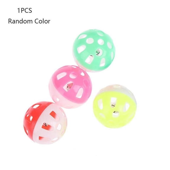 6-Pack Interactive Cat Ball Toys with Jingle Bells, Durable Plastic Hollow Rattles for Indoor Kittens and Small Dogs