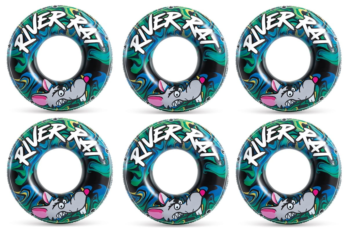 6-Pack Intex River Rat 48-Inch Inflatable Tubes For Lake-Pool-River  6 x 68209E