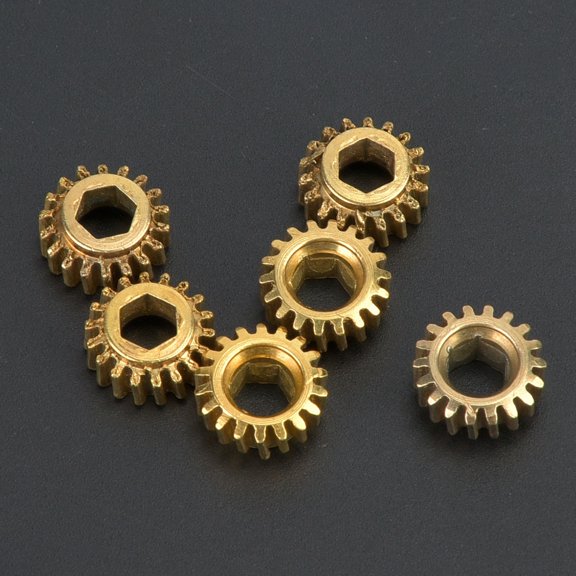 6-Pack Iron Guitar Tuning Peg Gears with 4mm Hex Hole, 1:18 Ratio