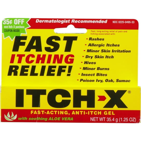 6 Pack - Itch-X Anti-Itch Gel Itch Relief 1.25 Oz Each