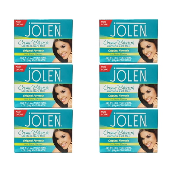 6 Pack - Jolen Creme Bleach Original Lighten Dark Hair 4oz Each