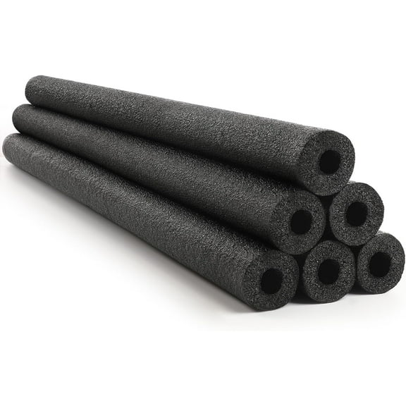 6 Pack Jumbo Pool Noodles Swimming Floating Foam Tube Extra Large Hollow Bright Swimming Pool Noodles Bulk Heavy Duty for Adults(Black,50 x 4.5 Inch)