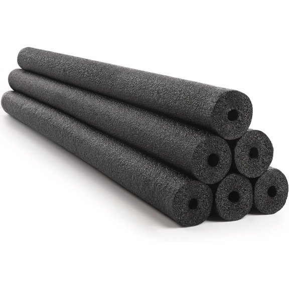6 Pack Jumbo Pool Noodles Swimming Floating Foam Tube Extra Large Hollow Bright Swimming Pool Noodles Bulk Heavy Duty for Adults(Black,55 x 3.5 Inch)