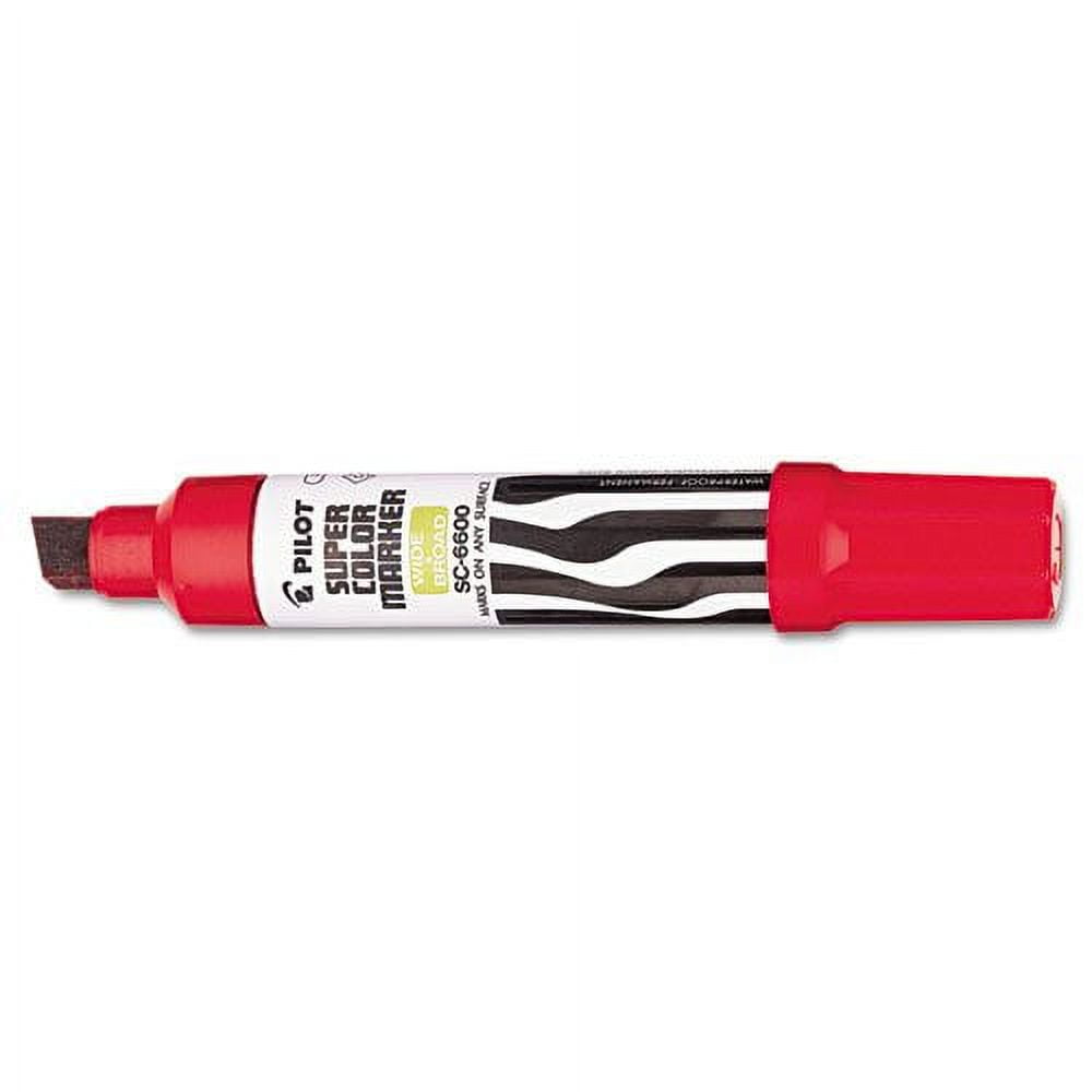 6 Pack Jumbo Refillable Permanent Marker, Chisel Tip, Red by PILOT CORP. OF AMERICA (Catalog Category: Paper, Pens & Desk Supplies / Markers / Permanent)