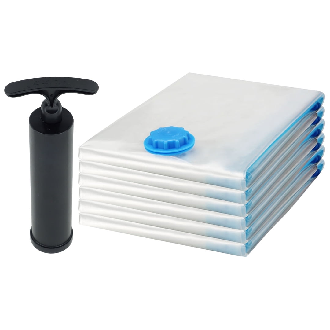 6 Pack Jumbo Space Saver Bags Vacuum Seal Storage Bag Organizer 39 x 47 inches, 100x120 cm + Free Pump