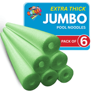 Oodles of Noodles Jumbo Pool Noodles - 6 Pack - Approx. 55 inch x 3.5 inch Hollow Core Pool Noodles Foam Tube Lime