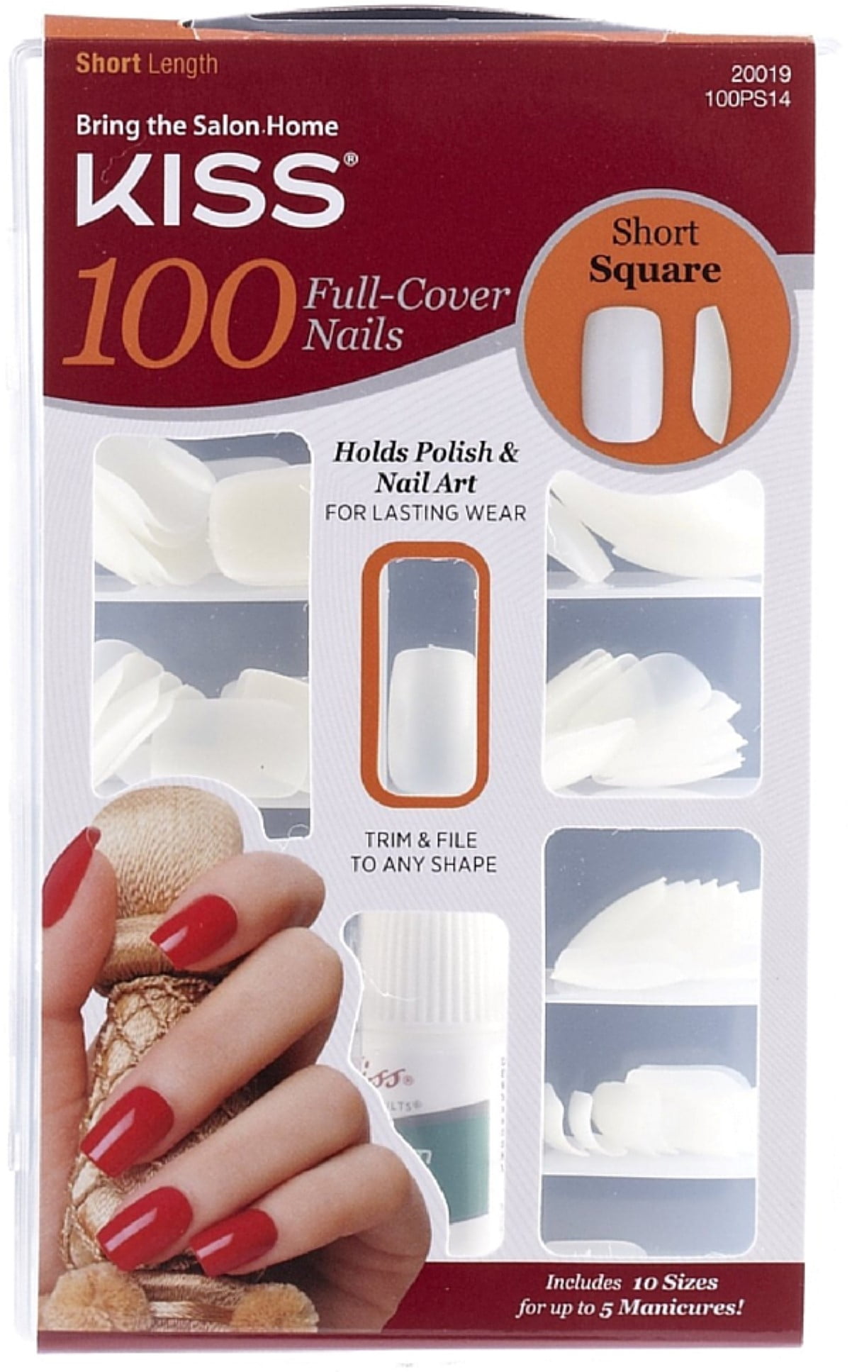 KISS USA Brush-On Gel Nail Kit, French & Natural Tips, 48 Count – Vitabox