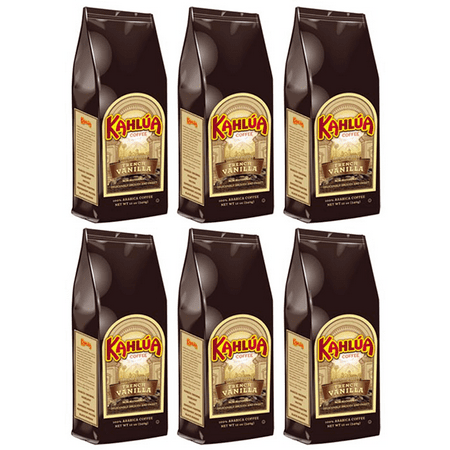 (6 Pack) Kahlúa French Vanilla Ground Coffee, Medium Roast, 12 Oz