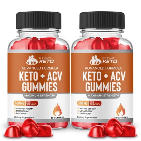 6 Pack Keto ACV Gummies 6 Pack Keto + ACV, Advanced 6 Pack Keto Gummies (2 Bottles)