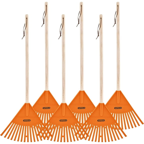 6 Pack Kids Rake, Orange
