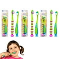 thumbnail image 1 of 6 Pack Kids Toothbrush Suction Cup Stand Soft Bristles Toddler Clean Oral Care, 1 of 6