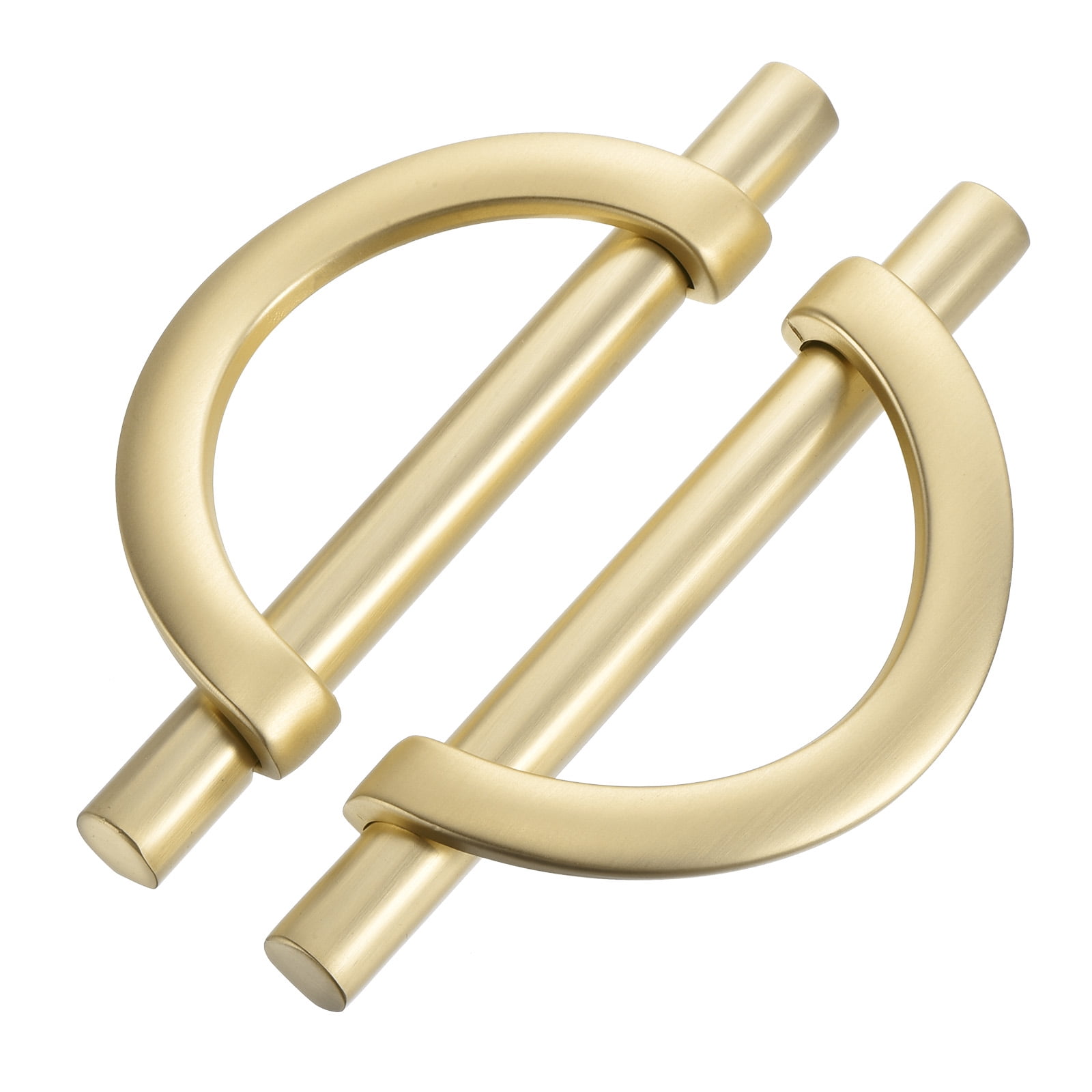6 Pack Kitchen Cabinet Handles, Brushed Gold Cabinet Pulls 3.75 Inch(96MM) Hole Centers