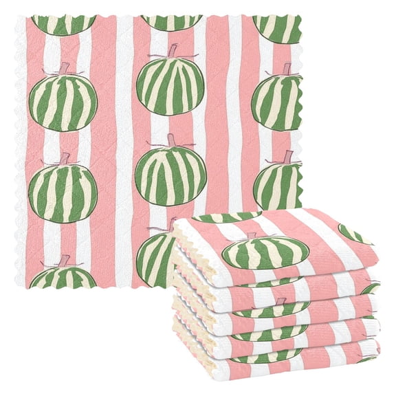 6 Pack Kitchen Dish Towels, 11 Inch x 11 Inch Reusable Cleaning Cloths for Washing Dishes Dish Cloths for Drying Dishes Watermelons Pattern