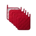 thumbnail image 1 of 6 Pack Kitchen Pot Holders Sets Heat Resistant Cotton Oven Hot Pads and Mitts for Cooking Baking 7x7'' Red NOVATRAX, 1 of 5