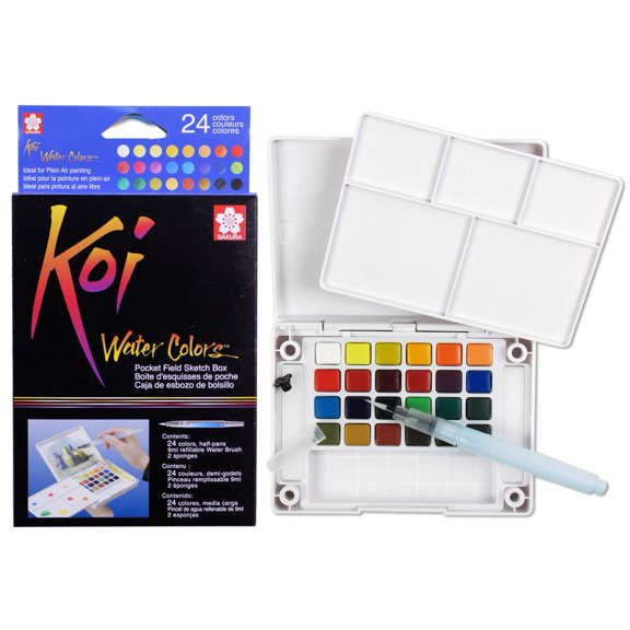 Koi Water Colors Pocket Field Sketch Box Set, 6 Pack