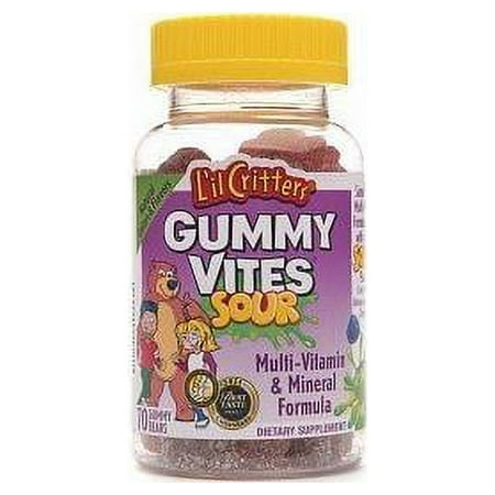 6 Pack L'il Critters Gummy Vites Sour Multi-Vitamin Formula 70 Gummies Each