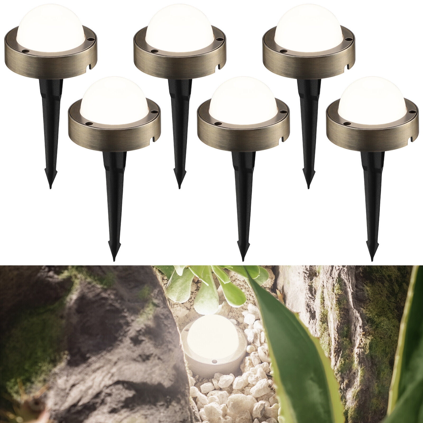6 Pack LED 12-24V Low Voltage Landscape Lights, 4.5W 360lm Ground Lights, 4000K Cool White