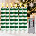 Command Candles 6 Pack LED Christmas Taper Candles with Remote Control, 6.5 Inch Green ...