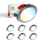 6 Pack LED Disk Lights 6 Inch, 15W 5CCT 2700K-5000K 1245LM, Dimmable Flush Mount Ceiling Light Fixture, Low Profile Surface Mount Disc Lights, Junction Box or Recessed Can Install, UL Energy Star