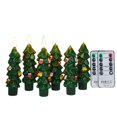 thumbnail image 1 of 6 Pack LED Flameless Taper Candles with Remote & Timer - 5.1" Battery Operated Christmas Tree Candlesticks with 3D Flickering Flame - Real Wax Design for Holiday Decor, 1 of 8