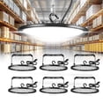 thumbnail image 1 of 6 Pack LED High Bay Light, 150W,25500lm High Bay LED Shop Lights with 5' Cable US Hook,U Bracket, IP65 Commercial Light Fixture,5000K UFO Lights Garage Lighting for Workshop Warehouse Factory Barn, 1 of 10