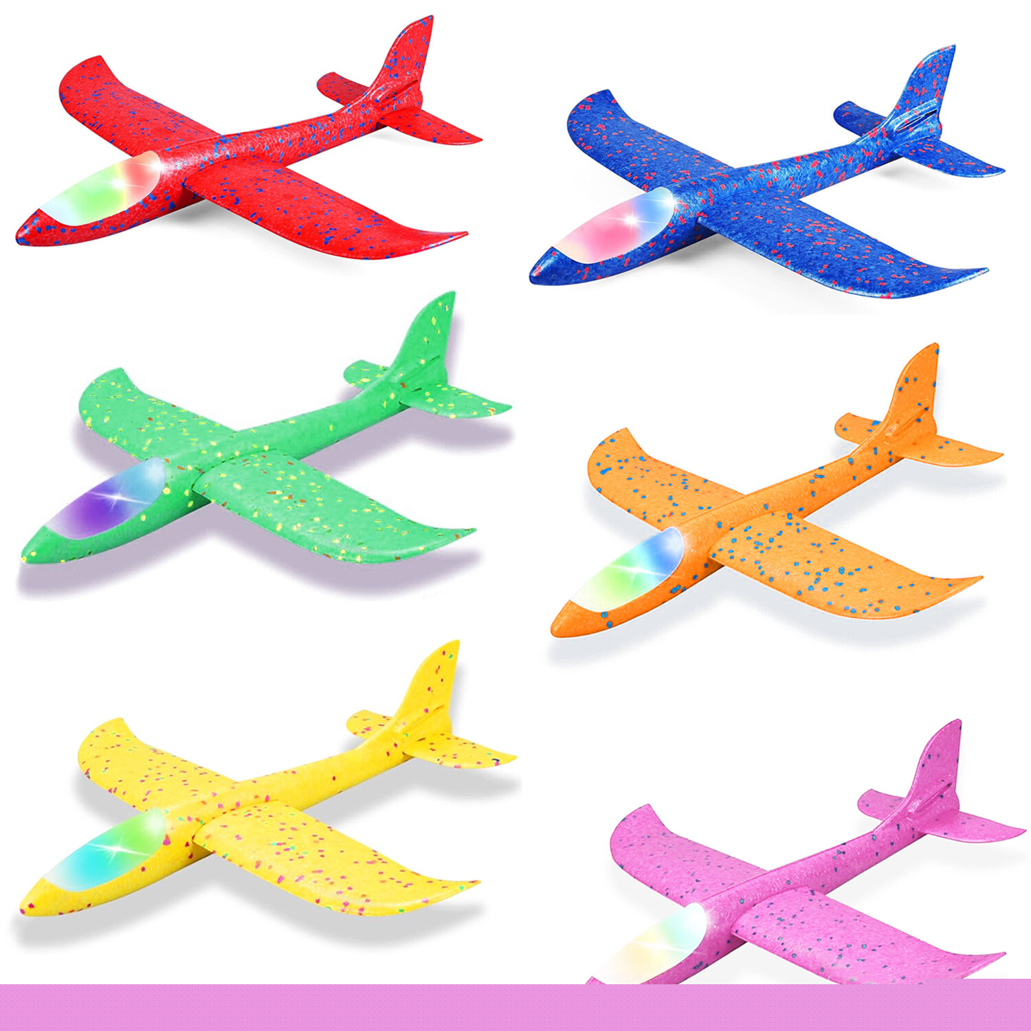 Pack Foam Airplane Toys, 12.4" Throwing Foam Plane,flying Toy For Kids Gifts For 3 4 5 6 7 Year Old Boygirl Outdoor Sport Toys Birthday Party Favors