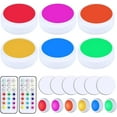 thumbnail image 1 of 6 Pack LED Puck Lights with Remote Control, Wireless Under Cabinet & Closet Lighting, 13 Color Changing Stick-On Tap Lights with 10 Brightness Levels & Timer for Kitchen, Closet, Shelves, 1 of 7