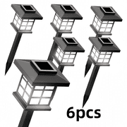 6 Pack LED Solar Outdoor Lights - Automatic Sidewalk Lights for Garden, Landscape, Path, Patio, Deck, Driveway white light