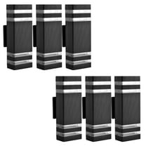 6 Pack LED Square Wall Lights, 12W IP65 Waterproof Up and Down Lights, 3000K Warm White Aluminum Fixtures for Porch Garage