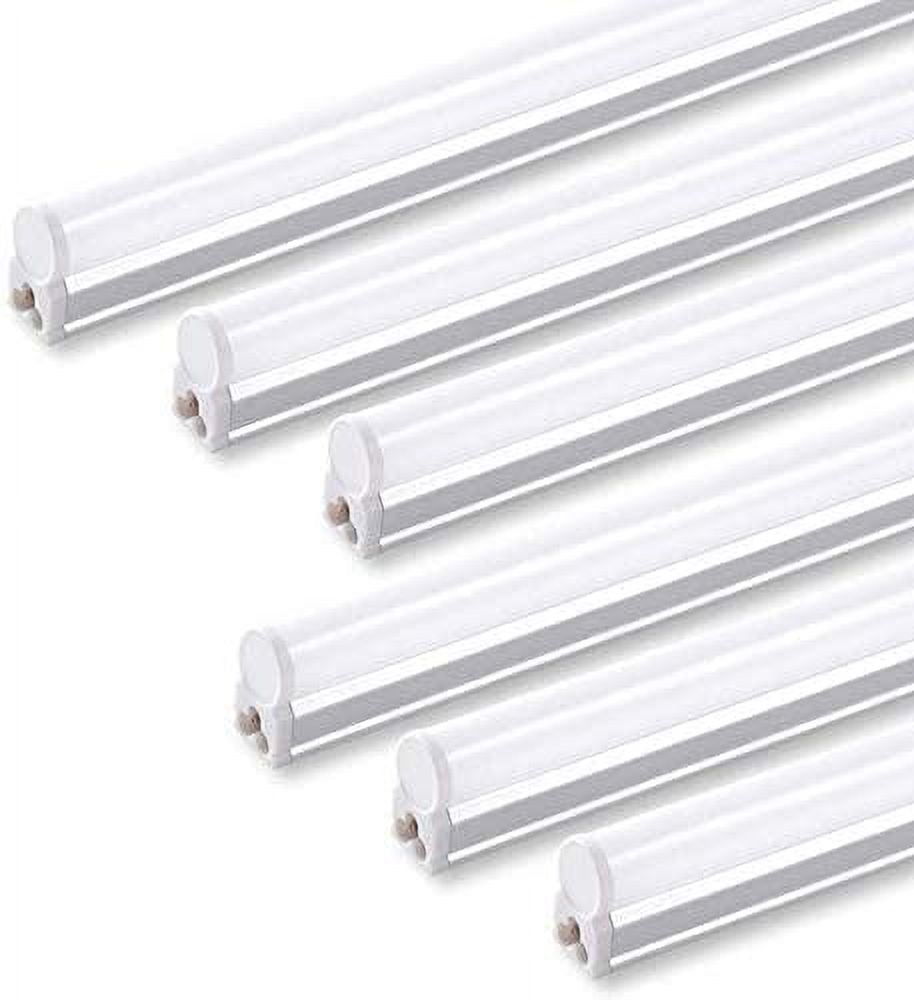 6 Pack LED T5 Integrated Single Fixture, 4FT, 2200lm, 3000K (Warm White), 20W, Utility Shop Light, Ceiling and Under Cabinet Light, ETL Listed, Grow Light with Built-in ON/Off Switch