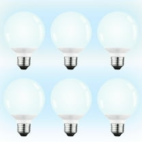 6 Pack LED Vanity Light Bulbs, Dimmable G25 Globe Bulbs, 5W=40W, E26 Base, Daylight