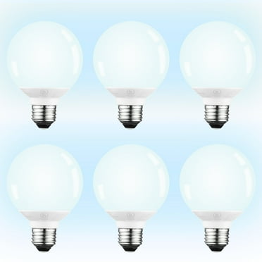 6 Pack LED Vanity Light Bulbs, Dimmable G25 Globe Bulbs, 5W=40W, E26 Base, Daylight