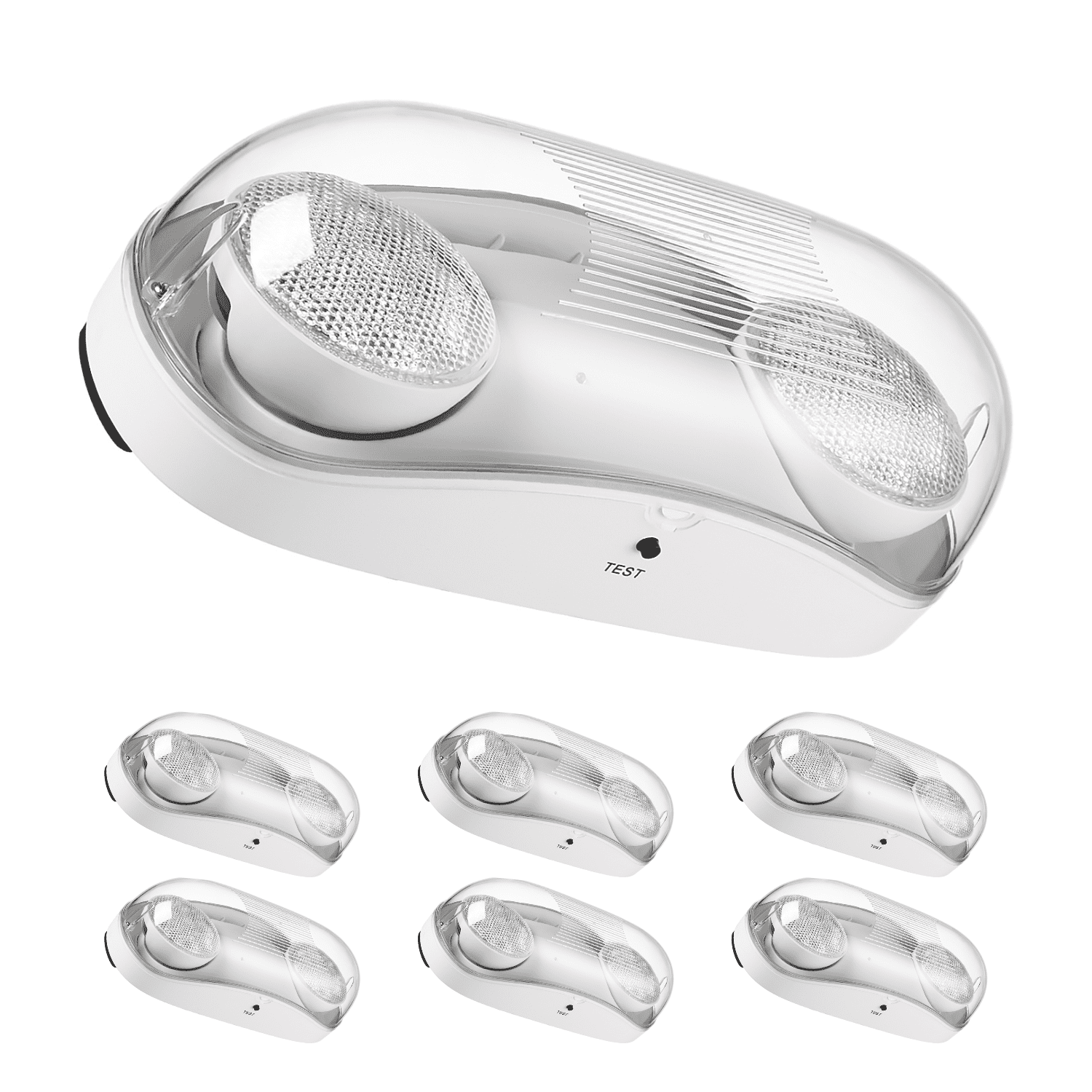 6 Pack LED Emergency Light with Battery Backup, Wet Location, UL Listed, 120/277V, Commercial Emergency Exit Light