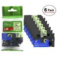 thumbnail image 1 of 6/Pack LM Tapes - Premium 1" Black Print on Bright Green Label (24mm 0.94 Laminated) Compatible with TZe-D51 P-touch Tape and comes with a great Tape Color/Size Guide for easy reordering., 1 of 2