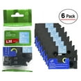 thumbnail image 1 of 6/Pack LM Tapes - Premium 1" White Print on Blue Label (24mm 0.94 Laminated) Compatible with TZe-555 P-touch Tape and comes with a great Tape Color/Size Guide for easy reordering., 1 of 2