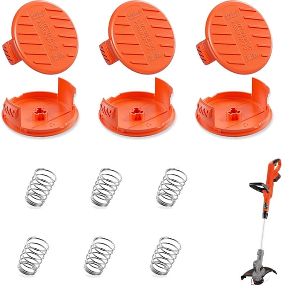 6 Pack LST300 Weed Eater Cap Compatible with Black and Decker Weed Wacker, RC-100-P Replacement Spool Cap Covers, Weed Eater Parts for Black and Decker String Trimmer