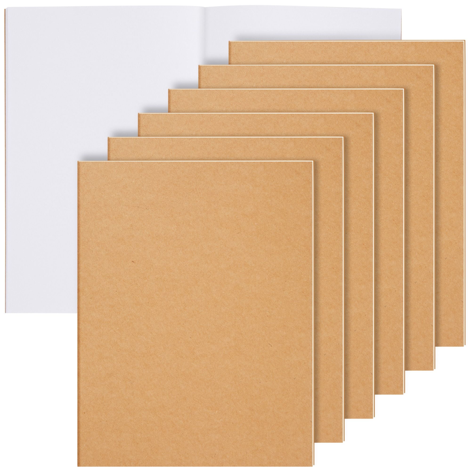 6 Pack Large Bulk Sketchbook Journals, Blank Books Notebooks for Office Supplies (8.5x11 In)
