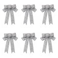 thumbnail image 1 of 6 Pack Large Christmas Bows 9x9 Inches Red Glitter Holiday Decorative Ornaments for Wreath Garland Treetopper Christmas Tree Indoor and Outdoor Decorations, 1 of 6